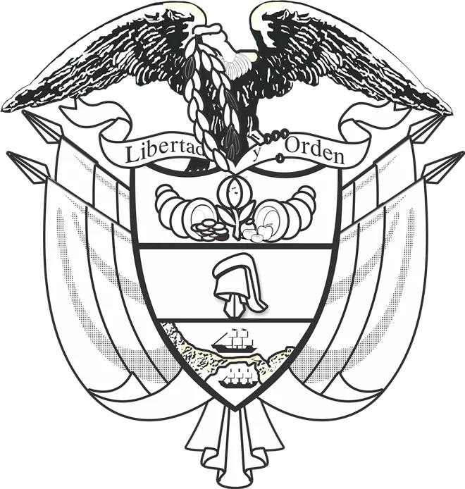 escudo de Colombia pequeno en PNG Escudo de Colombia pequeño para colorear en PNG