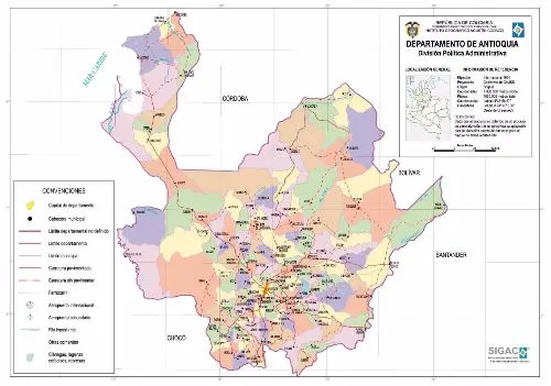 Clic para ampliar el Mapa de Antioquia Departamento de Antioquia Mapa Completo