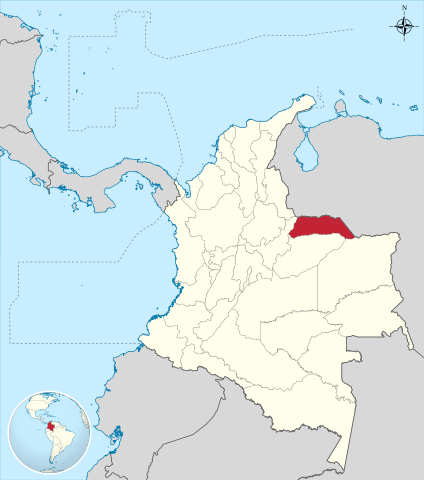 Ubicación del Departamento de Arauca en Colombia