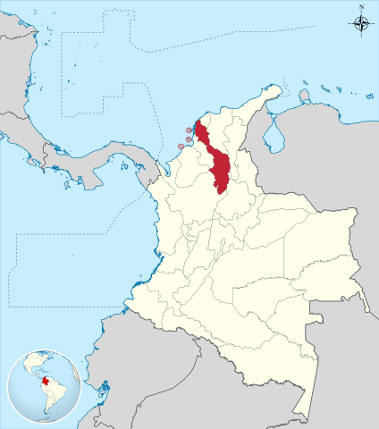 Ubicación del Departamento de Bolívar en Colombia