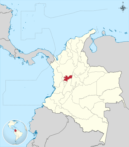 Ubicación del Departamento de Caldas en Colombia